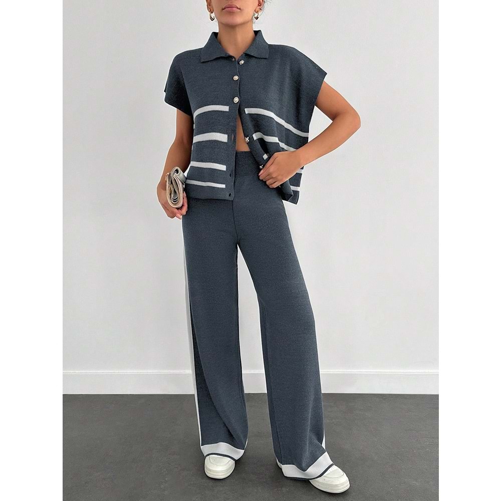 LALO TRİKO YELEKLİ TAKIM - LALO - TRİKO TAKIM - LACİVERT - L - 20260-LACİVERT-L