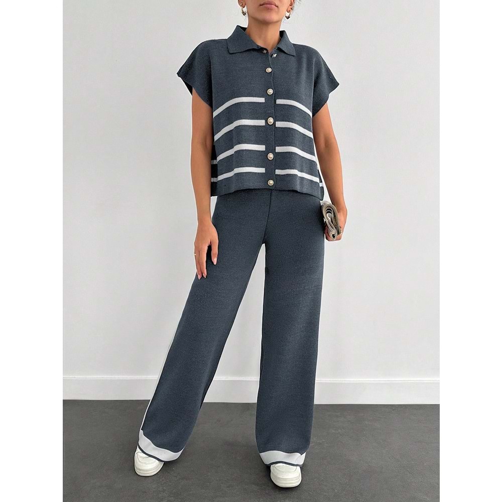 LALO TRİKO YELEKLİ TAKIM - LALO - TRİKO TAKIM - LACİVERT - L - 20260-LACİVERT-L