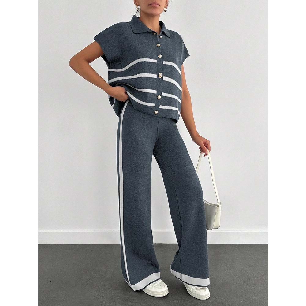 LALO TRİKO YELEKLİ TAKIM - LALO - TRİKO TAKIM - LACİVERT - L - 20260-LACİVERT-L