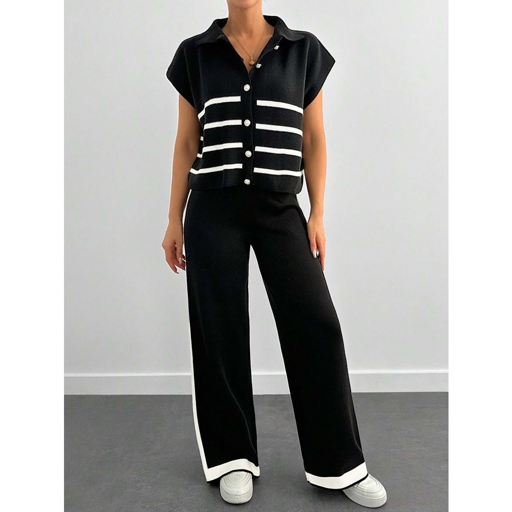 LALO TRİKO YELEKLİ TAKIM - LALO - TRİKO TAKIM - SİYAH - L - 20260-SİYAH-L