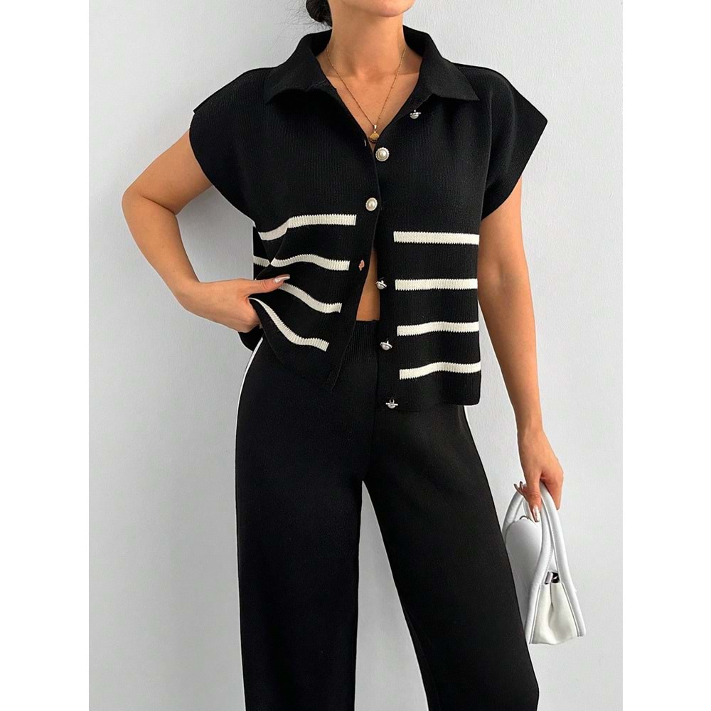 LALO TRİKO YELEKLİ TAKIM - LALO - TRİKO TAKIM - SİYAH - L - 20260-SİYAH-L