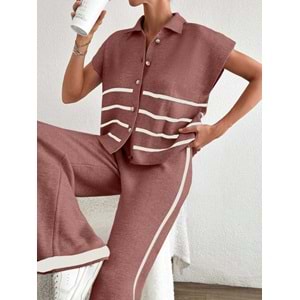 LALO TRİKO YELEKLİ TAKIM - LALO - TRİKO TAKIM - GÜL RENGİ - L - 20260-GÜL RENGİ-L