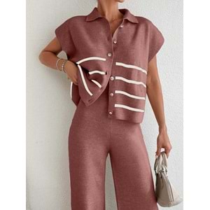 LALO TRİKO YELEKLİ TAKIM - LALO - TRİKO TAKIM - GÜL RENGİ - L - 20260-GÜL RENGİ-L