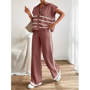 LALO TRİKO YELEKLİ TAKIM - LALO - TRİKO TAKIM - GÜL RENGİ - L - 20260-GÜL RENGİ-L