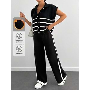 LALO TRİKO YELEKLİ TAKIM - LALO - TRİKO TAKIM - SİYAH - L - 20260-SİYAH-L