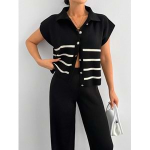 LALO TRİKO YELEKLİ TAKIM - LALO - TRİKO TAKIM - SİYAH - L - 20260-SİYAH-L