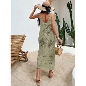 LALO AJURLU PLAJ ELBİSESİ - LALO - AJURLU PILAJ ELBİSESİ - ZEYTİN YEŞİLİ - S - 20262-ZEYTİN YEŞİLİ-S