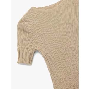 LALO TRİKO YAZLIK KISA KOL - BEJ - L - 20266-BEJ-L