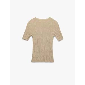 LALO TRİKO YAZLIK KISA KOL - BEJ - L - 20266-BEJ-L