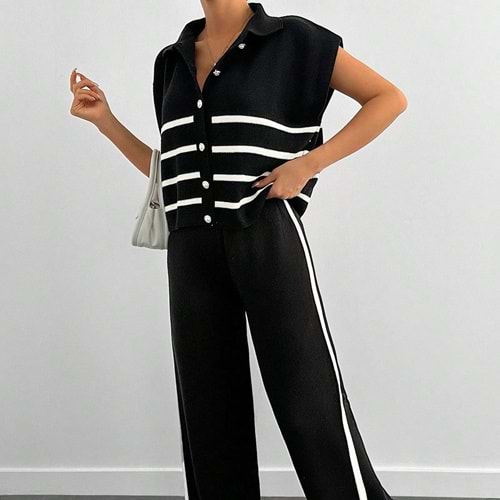 LALO TRİKO YELEKLİ TAKIM - LALO - TRİKO TAKIM - SİYAH - L - 20260-SİYAH-L