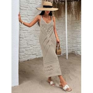 LALO AJURLU PLAJ ELBİSESİ - LALO - AJURLU PILAJ ELBİSESİ - MOKKA KAHVESİ - L - 20262-MOKKA KAHVESİ-L