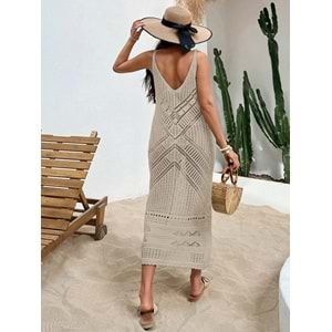 LALO AJURLU PLAJ ELBİSESİ - LALO - AJURLU PILAJ ELBİSESİ - MOKKA KAHVESİ - L - 20262-MOKKA KAHVESİ-L