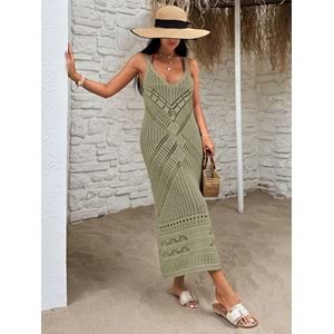 LALO AJURLU PLAJ ELBİSESİ - LALO - AJURLU PILAJ ELBİSESİ - ZEYTİN YEŞİLİ - S - 20262-ZEYTİN YEŞİLİ-S